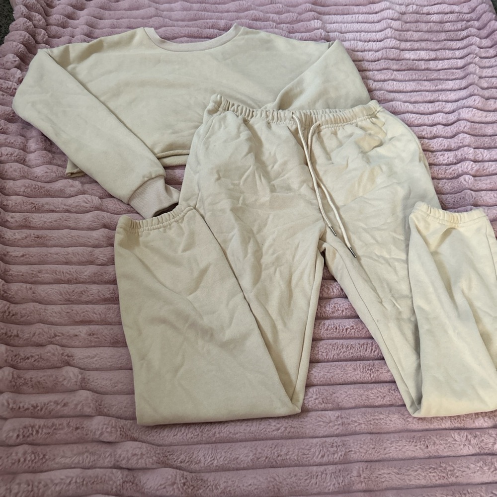 Women's Beige Jogger Set